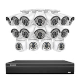 16 Channel 4K PoE Bullet & PT Security Camera System, 8MP Outdoor PoE IP Cameras, Pan & Tilt, ONVIF Supported NVR, Two-Way Audio, Smart Human/Vehicle Detection(4x PT Cameras+12x IP Cameras)